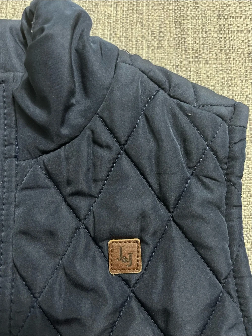 Janie and Jack Navy Quilted Snap Front Puffer Vest. Size 5/6
